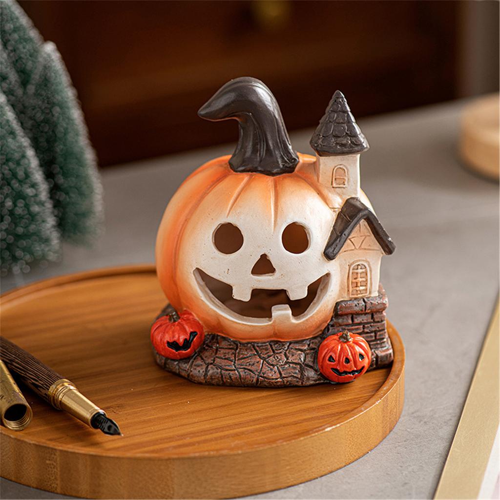 Halloween Pumpkin Decorations Resin Pumpkin Figurines Table Centerpieces for Outdoor Indoor Fairy Garden Decorations