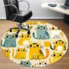 1 Stück Katzenmuster Büro Runder Teppich, Indoor-Matte Geeignet für Büro, Unter Bürostühlen Schlafzimmer Wohnzimmer Heimdekoration, Raumdeko