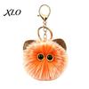 Schoolbag Ornament Plush Cat Ball Keychain, Fluffy Kitten Pompom Bag Charm, Keychain Pendant with Decorative Backpack Metal Lobster Clasp, Backpacks