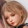 [Silicon] Figure Head Only, Life-Size, Hair-Grafted, with Mouth, Cosmetology Practice, Store Display, Shop Accessory, M16 Stud Attached,