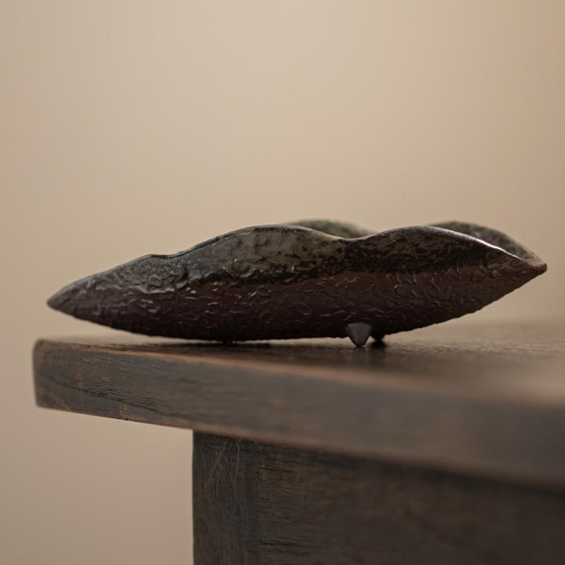 Coarse Pottery Maple Leaf Tea Scoop Boutique Tea Infuser Spoons Chahe Shovel Appreciation Ladle Chinese Tea Set Supplies Craft