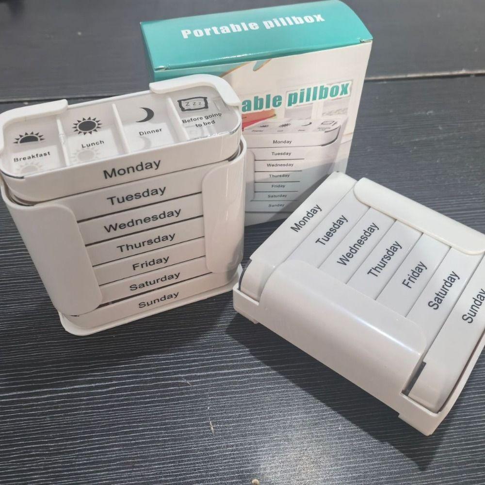 Plastic Medicine Box Large Pill Organizer Portable Slots Pill Container  Travel