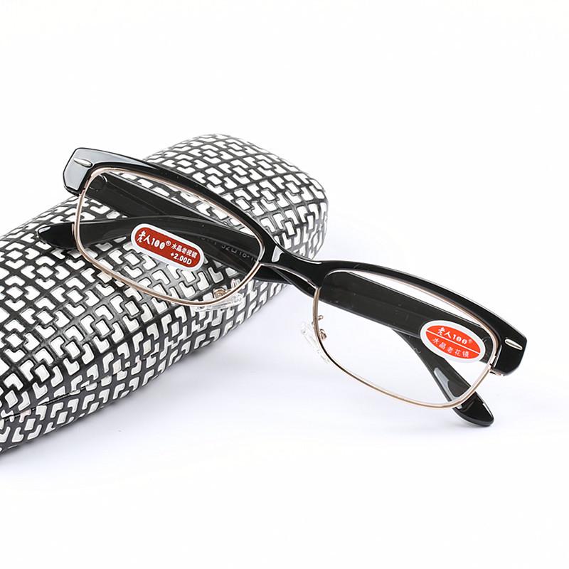 

Кристальные очки для чтения для мужчин, устойчивые к царапинам: Компактная, удобная для переноски оправа для бровей для людей среднего и пожилого возраста. +350