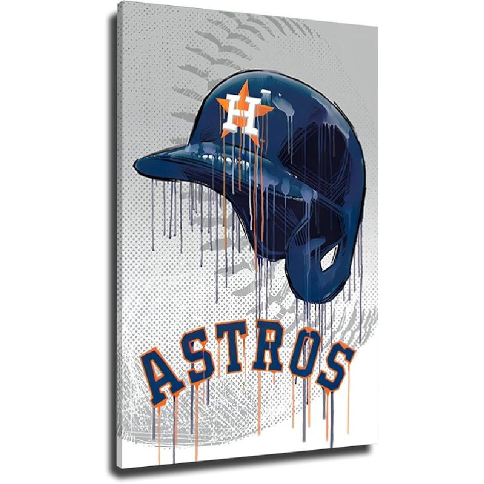 Houston City Baseball Poster Print Canvas Wall Art Decor for Living Room Large Painting Picture to Fans NOUCAN (12x18inch-Unframe,A) 18L x 12W