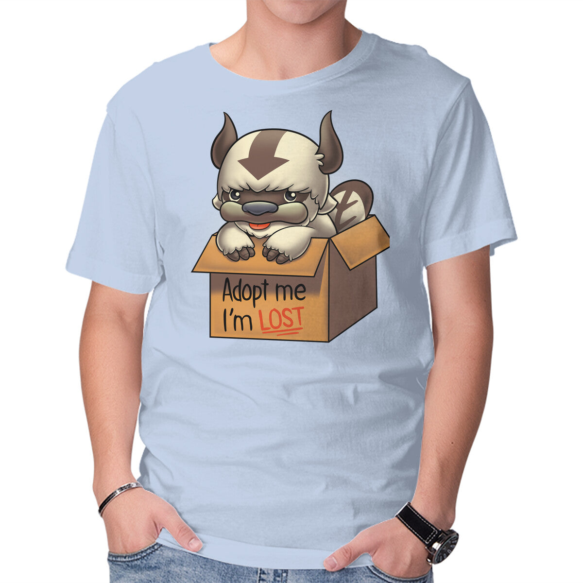Unisex Crew Neck T-Shirt Adopt Appa Graphic Short Sleeve Casual Tee S