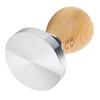 58mm Stainless Steel Flat Coffee Tamper Powder Pressed Hammer with Height   Wooden Handle