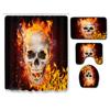 Thriller Skull Print Bathroom Non-Slip Floor Mat Shower Curtain Combination Carpet European And American Style