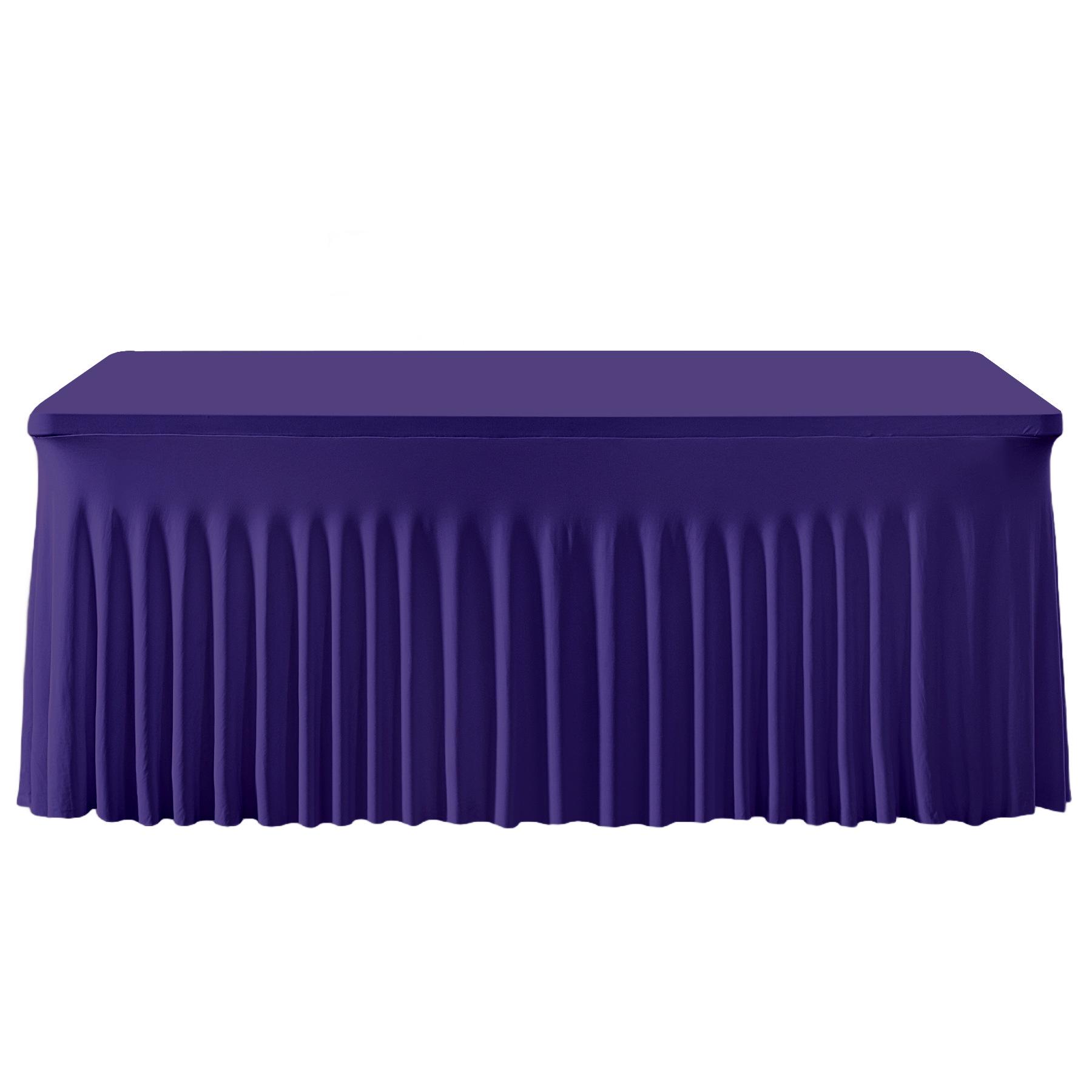 

Юбка для стола из эластичного спандекса: Стиль «медуза» для отелей и вечеринок 6FT 183*76*76cm фиолетовый