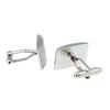 Rectangular Pure Copper Electroplated Cufflinks - Metal Brushed Finish for Men's French Shirts