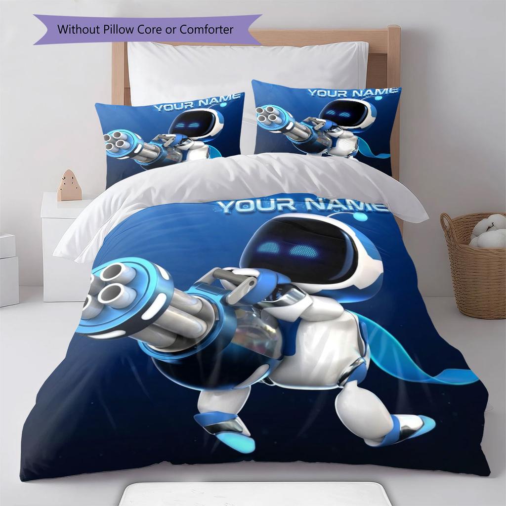 ASTRO BOT Custom Name Pattern Bedding,Quilt Set Quilt Cover Pillowcase Home Birthday Gift(1 * Duvet Cover + 2 * Pillowcase, Without Core)