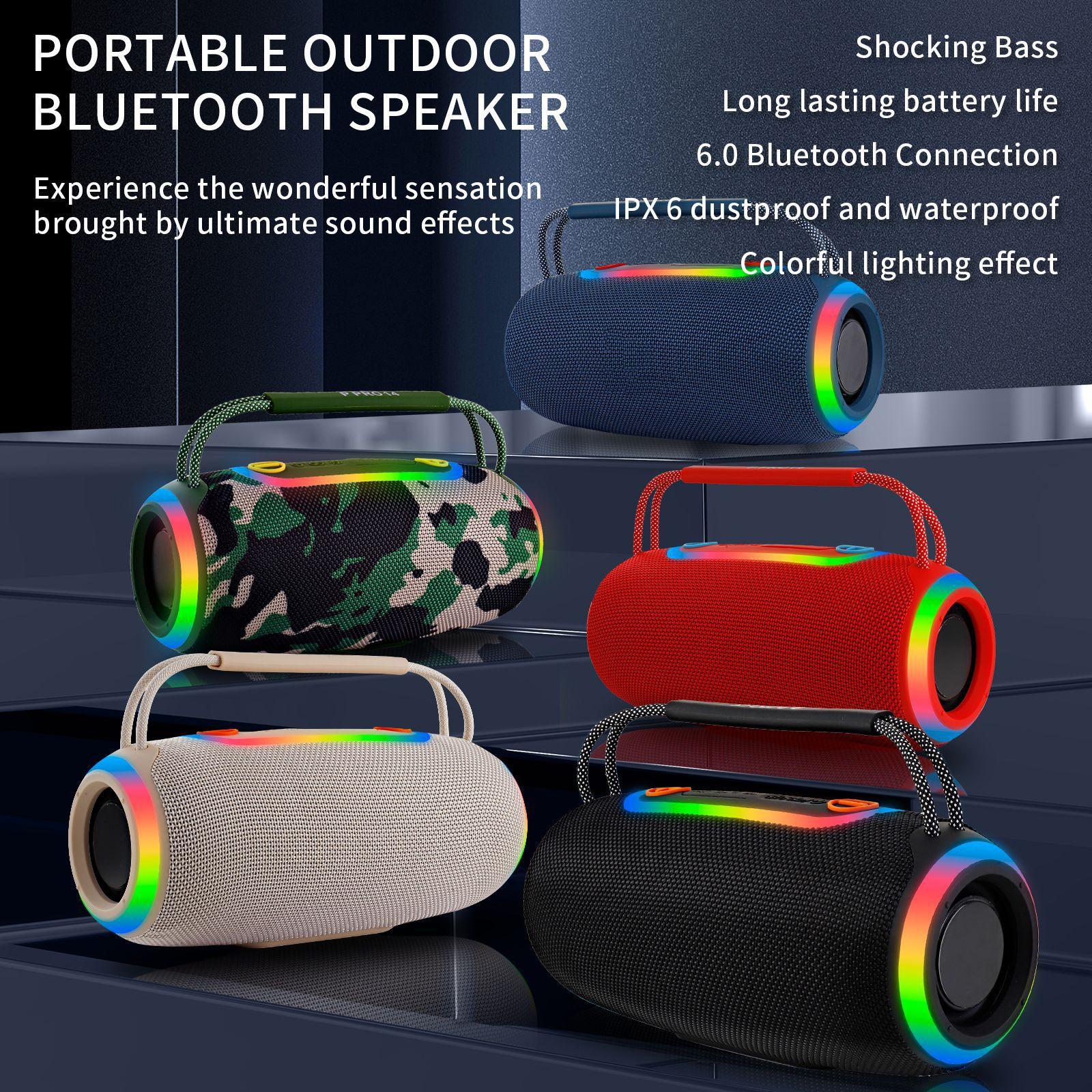 

PRO Series 14 Bluetooth Speaker RGB Light Portable Desktop Outdoor Subwoofer High Power Speaker армія зелений колір