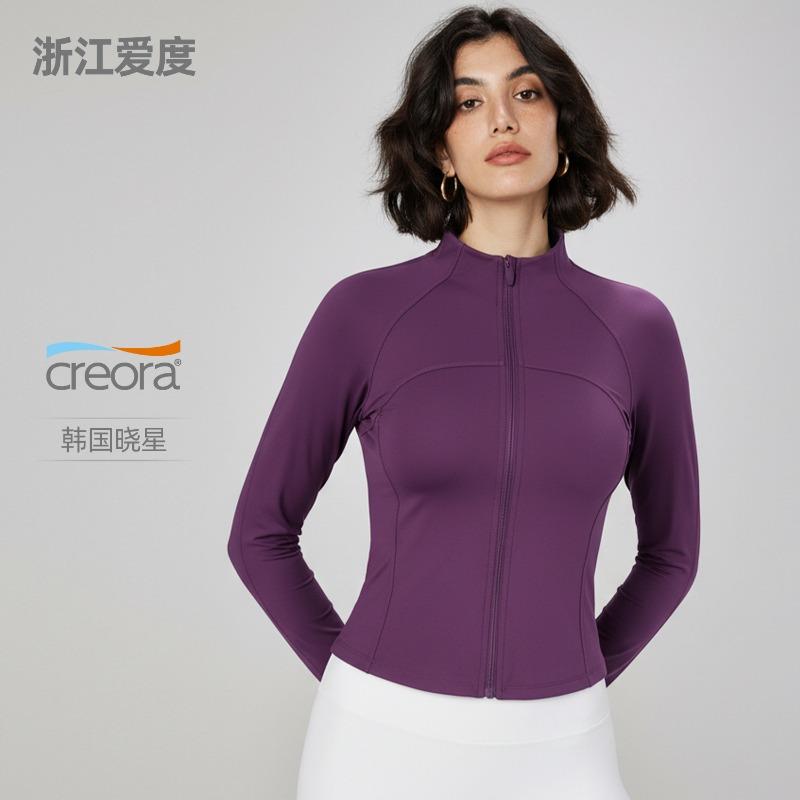 Autumn and Winter Thickened Velvet Yoga Clothes Jacket Yoga Top Stand-up Collar Slim Fitness Thin Sports Fitness Clothes