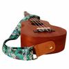 MUSIC FIRST Original Design "Lotus" Soft Nylon & Genuine Leather Ukulele Strap/Shoulder Strap with Branded Strap Locker