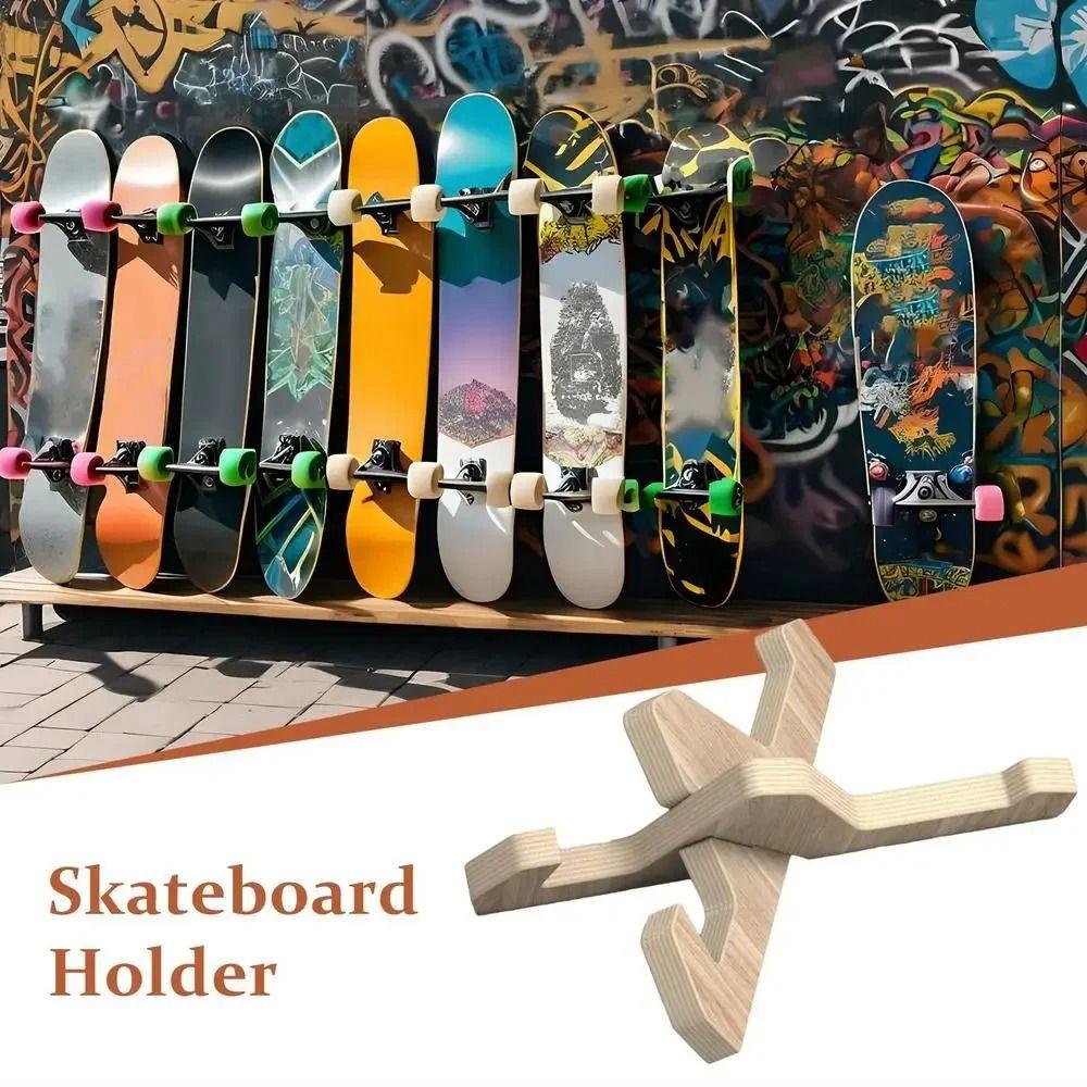 Sitting Bracket Skateboard Display Stand Wooden Skateboard Rack Enthusiasts and Collectors