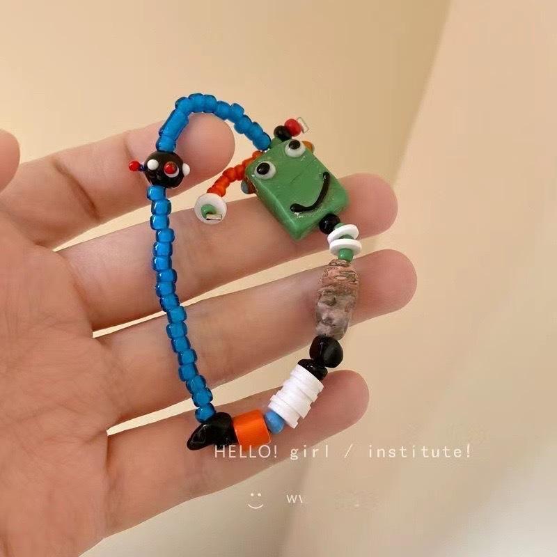 Summer Cute Cartoon Robot Colored Beaded Bracelet
