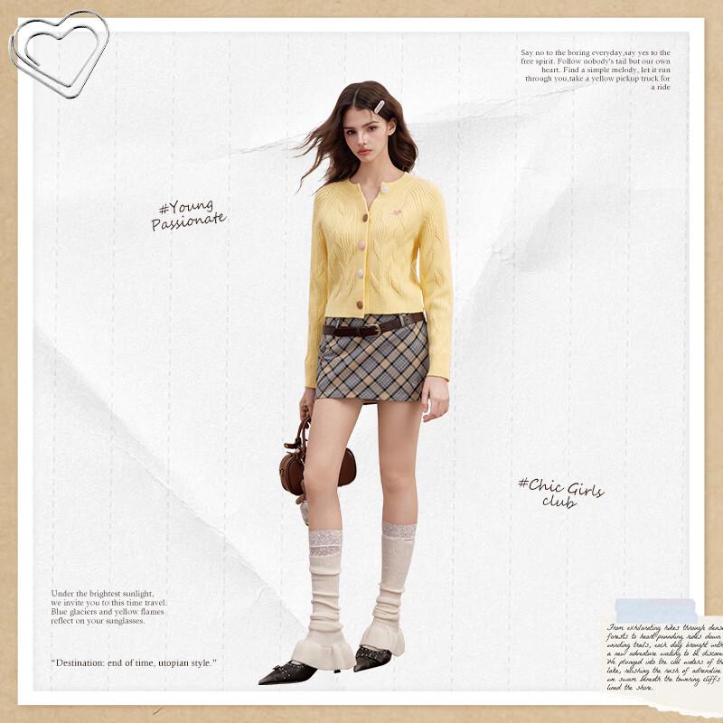 UNIFREE Sweet Bow Embroidered Short Knit Cardigan