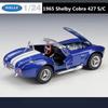 WELLY 1/24 1965 Shelby Cobra 427 S/C Alloy Classic Sports Car Model Diecasts Metal Retro Car Vehicles Model Simulation Kids Gift