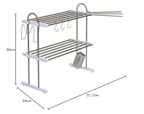 Takubo Industries Extendable Shelf, 2 Tiers, Width 52-91cm, Value Set PP2-90LK