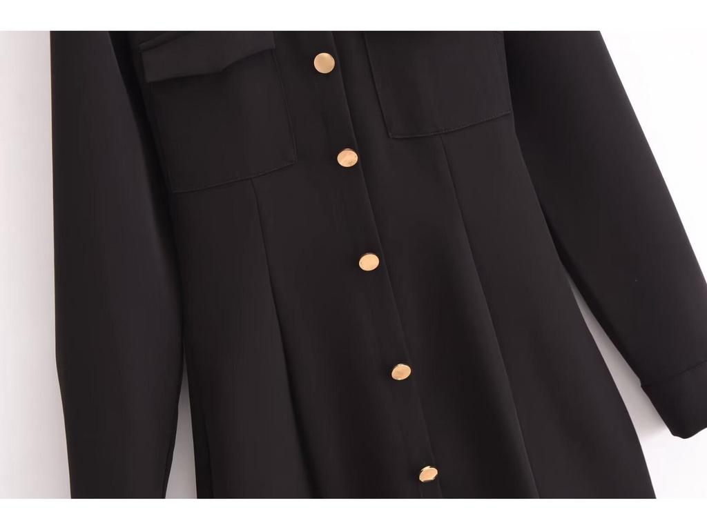 Women's 2024 Autumn European & American Style Slimming Crepe Mini Dress