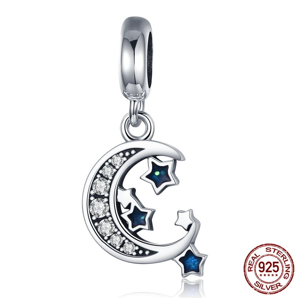 WOSTU Real 925 Silver Heart Beads Flower Retro Pattern Charms Pendant Fit Original DIY Bracelet Necklace Silver Jewelry