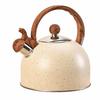 Whistling Tea Kettle with Wood-Grain Handle Cool-Touch Stovetop Teapot Loud
