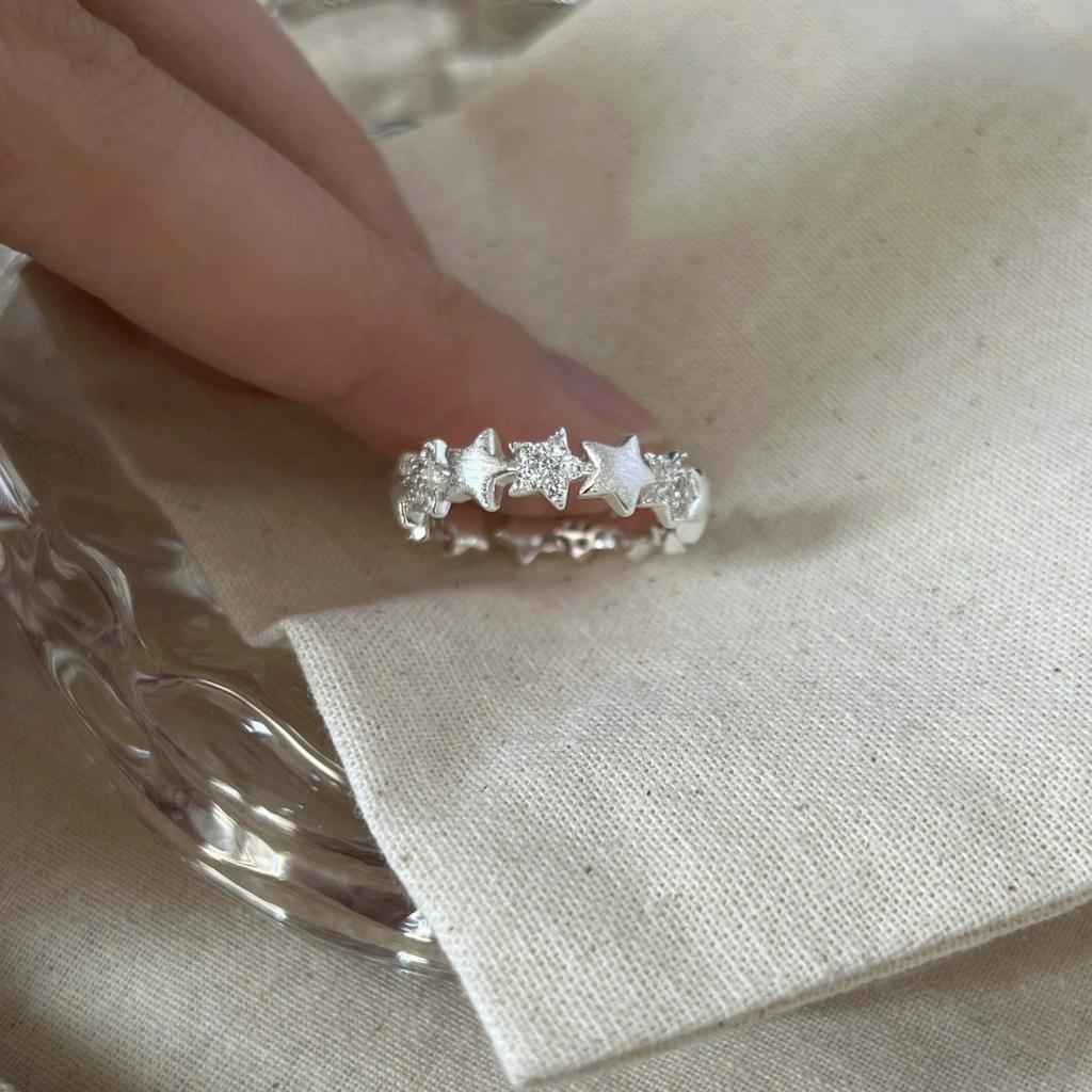 VENTFILLE 925 Sterling Silver Moon Tassel Opening Female Fashion Ins Ring Dropship Wholesale