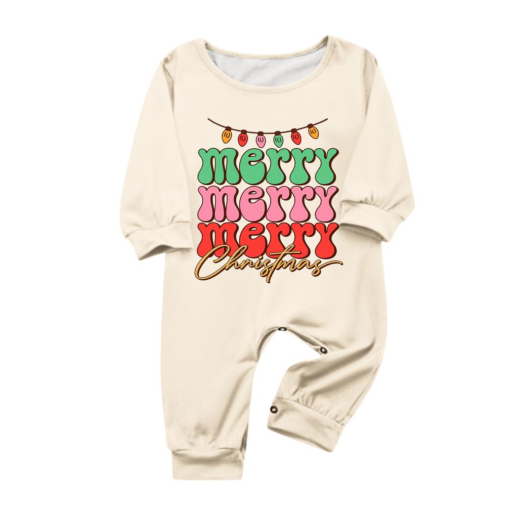 Christmas Print Round Neck Top and Jogger Pants Set for Holiday Lounging and Casual Wear