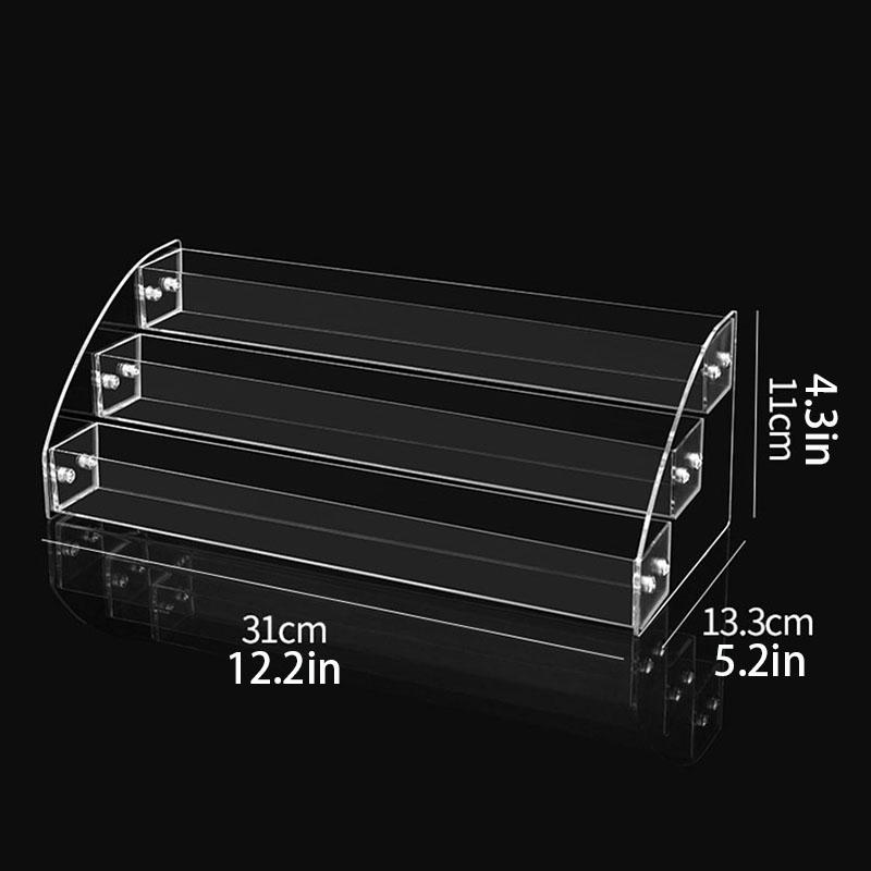 Clear Acrylic Cosmetic Storage Holder with Multiple Compartments for Nail Polishes and Lipsticks