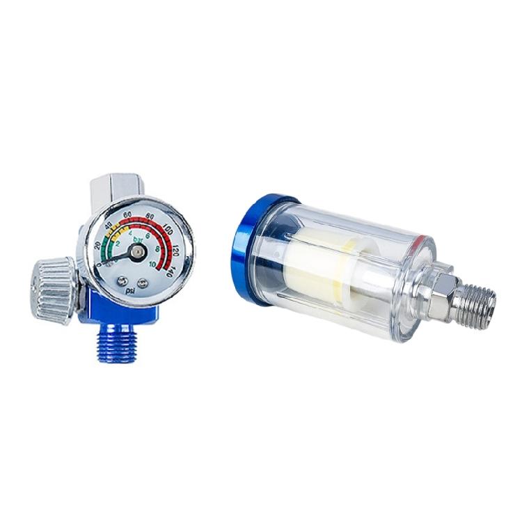 Pneumatic Tool Accessory Oil Water Separator Air Pressure Regulator Gauge Adjustable Flow Control Plastic Filter