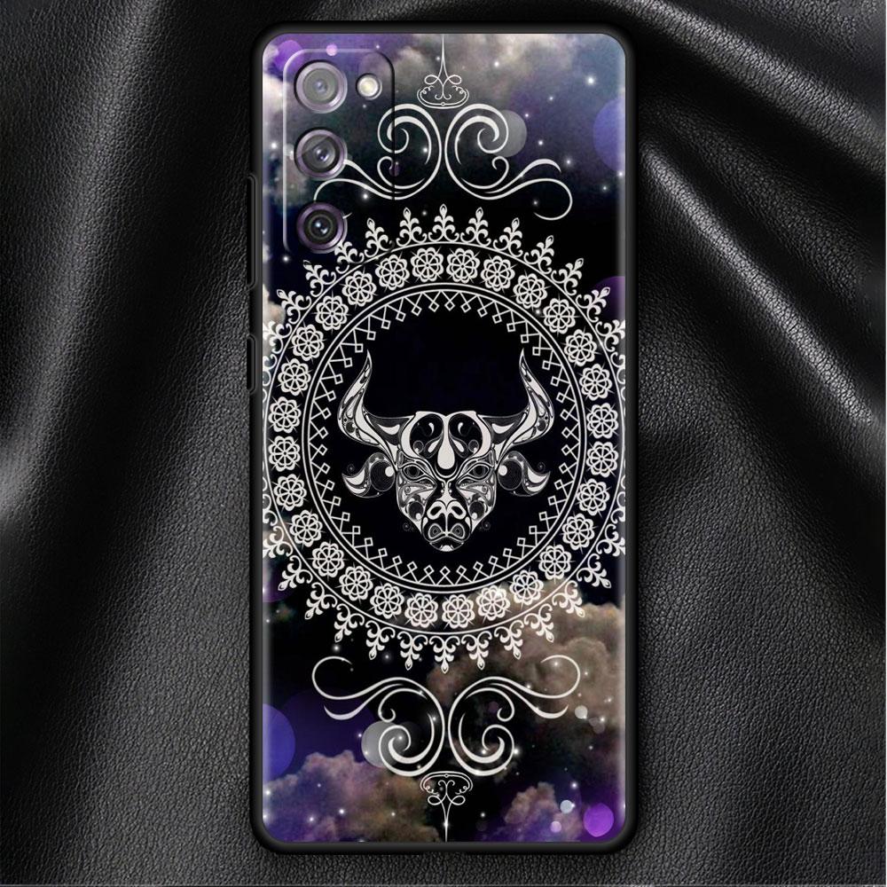 Case For Samsung Galaxy S20 FE S22 Ultra S21 Plus Luxury Soft Phone Case S10 S9 S8 S10e S7 Funda Mandala 12 Constellations Shell