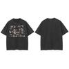 Hip Hop Washed Black TShirt Streetwear Eyes World Graphic T Shirt Hipster Men Tshirt Cotton Unisex Tops Tees Dope Clothing