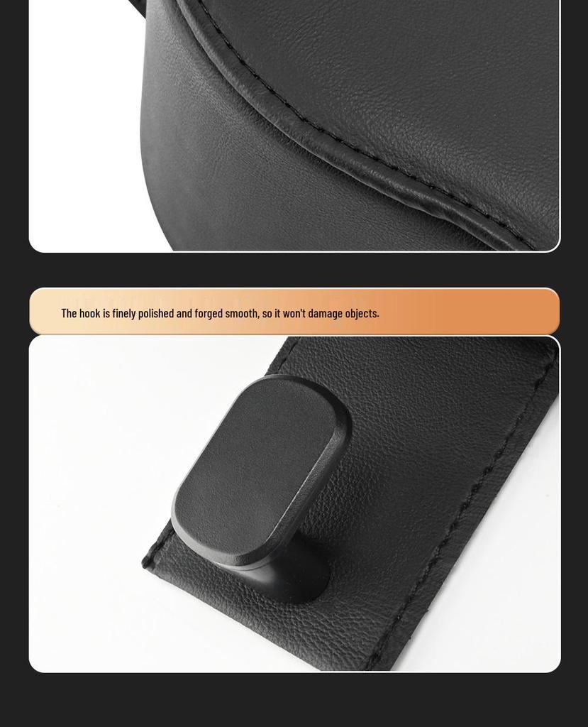 Leather Car Seat Back Cup Holder and Storage Bucket for Drinks and Goodies