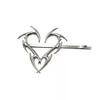 Zhao Xiaotang's Style Hairpin: Metal Love Totem Brooch-Dart, Trendy One-Word Clip with Niche Design
