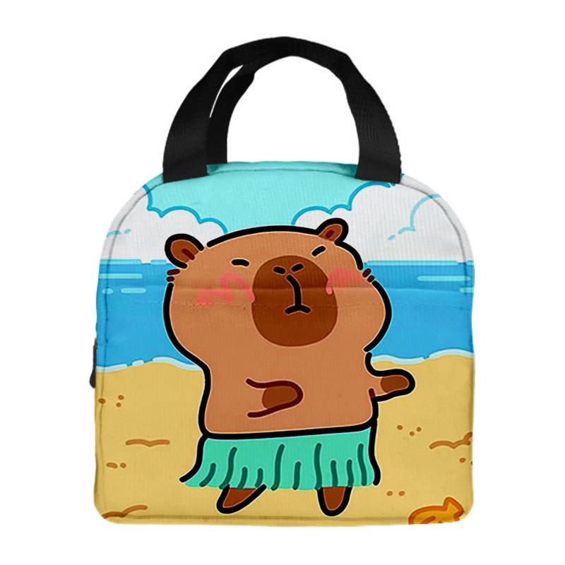 Capybara Insulated Aluminum Lunch Bag - Large Capacity Bento Bag
