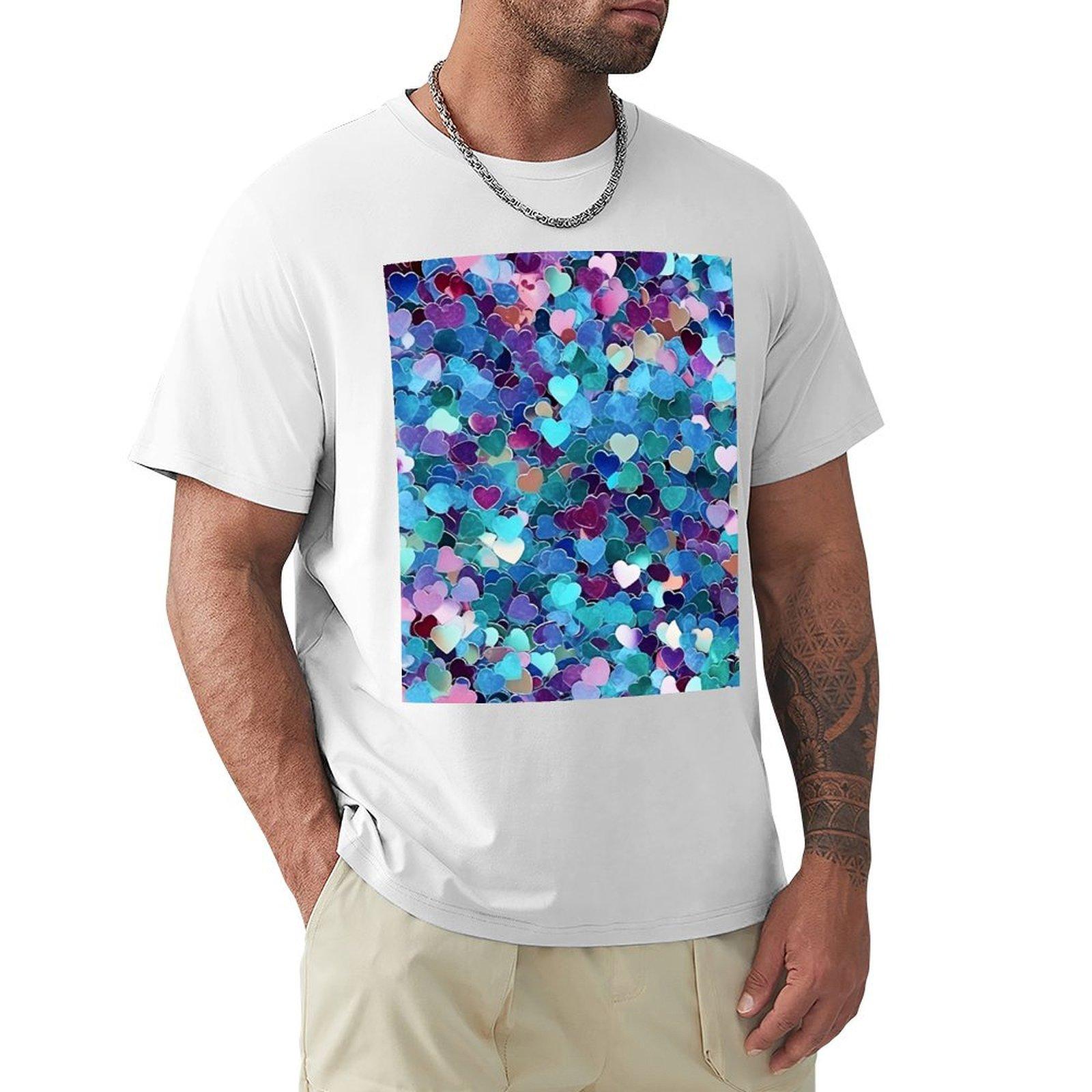 valentines day glitter heart collage heart TShirt kawaii clothes animal prinfor boys mens shirts graphic tee S