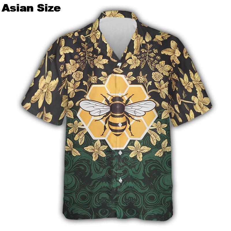 Cute Bear 3D Print Hawaiian Beach Shirts Men Women Casual Fashion Streetwear Short Sleeve Shirt Blouse Harajuku Man Clothing