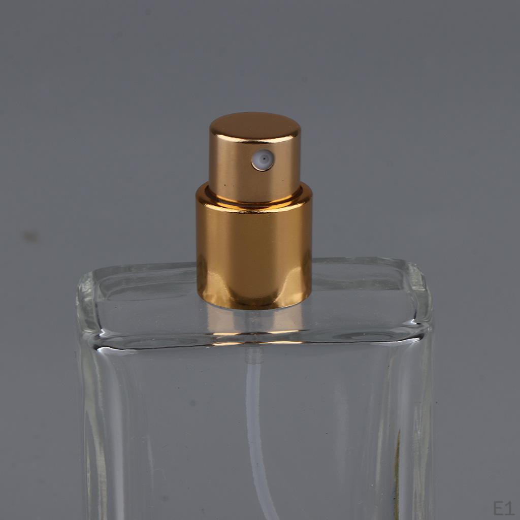 Square Glass Empty Refillable Replacement Perfume or Bottle with Spray Applicator & Cap