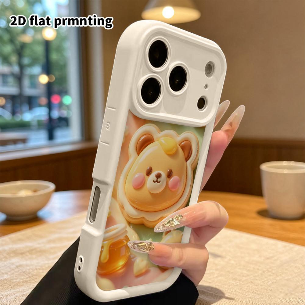 Phone Case: 2D Flat Design, Fits iPhone 18 17 16 15 14 13 Pro, Honey Bear Cookie, Perfect Christmas and Halloween Holiday Gift