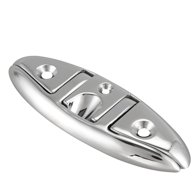 5" Mooring Cleat Folding Boat Accessories Marine 316 Stainless Steel Marine Boat Yacht Bollard Boat Ship Mooring Dock Neat Cleat