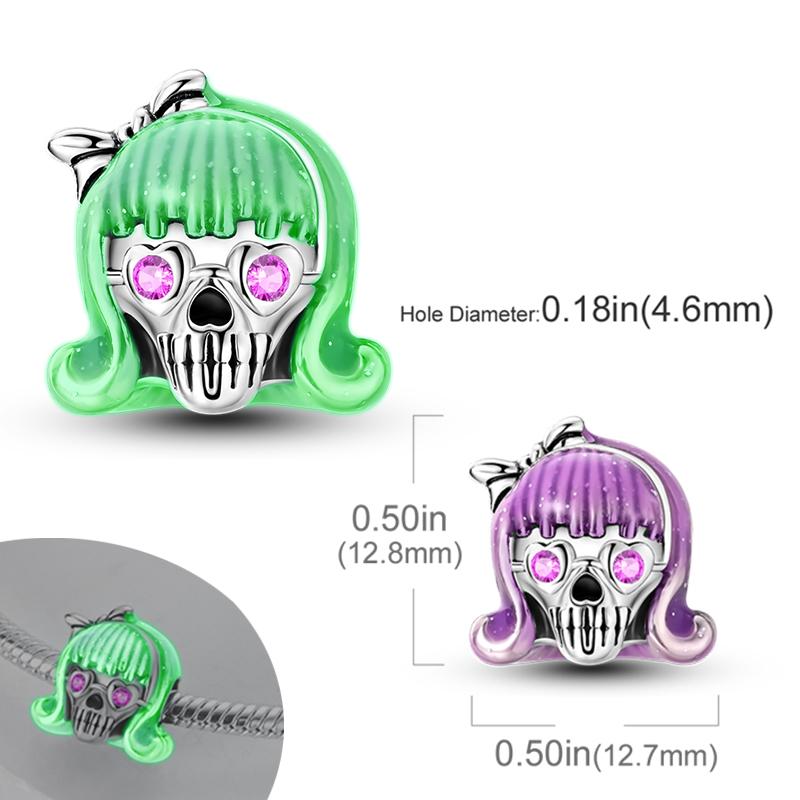 New Halloween Pumpkin Skull Witch Charm Bead Copper Fit Original Charms Bracelet Pendants Halloween Gift Diy