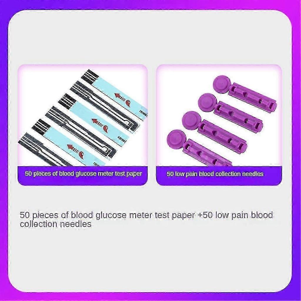 Hemoglobin Tester Hemoglobin Test Kit Glucometer Measures Blood Glucose, 50 Tests-Good