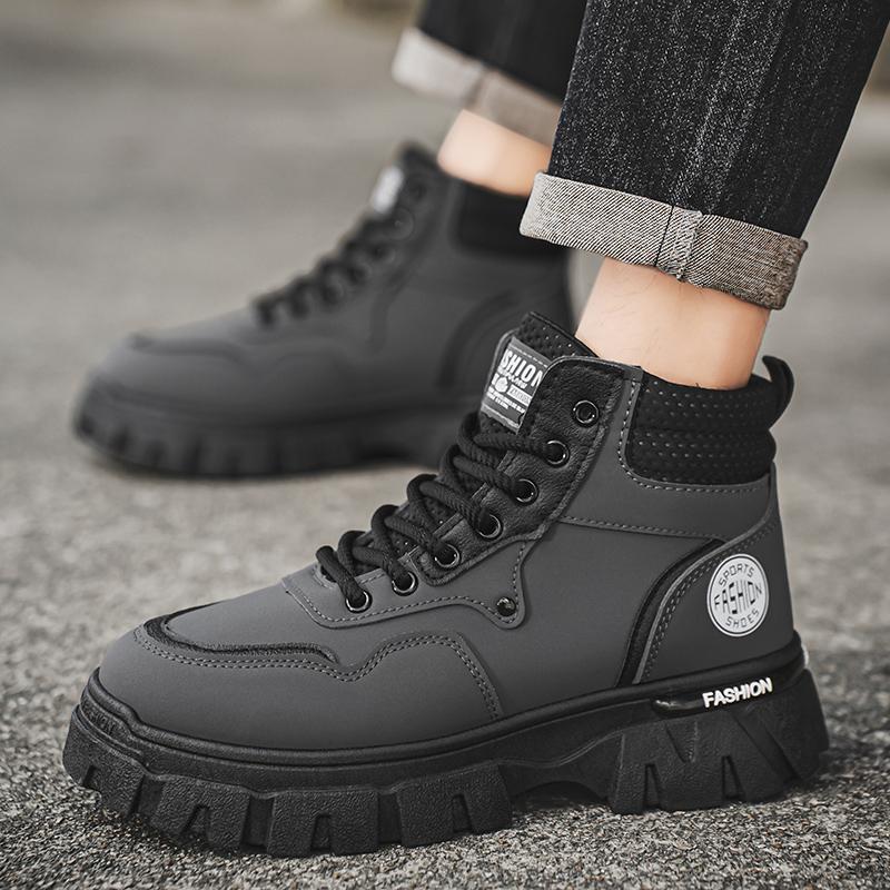 Fashion Men Boots Winter High Top Work Boots Breathable Comfortale Men Ankle Boots No-slip Mens Casual Shoes Walking Sneakers