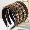 Europäisch-Amerikanischer Stil Vintage Samt Barock Stirnband Aufwendig gearbeitete Diamant-Intarsien Strahlend Elegant Hochwertig
