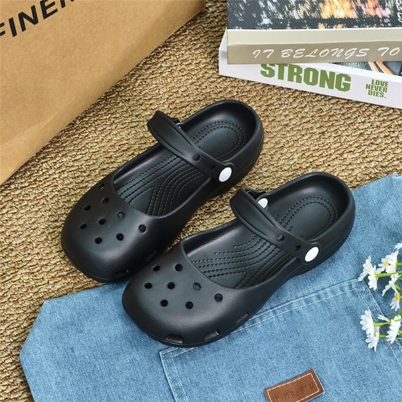 Ballet Style EVA Croc Shoes For Women Summer Baotou Outer Wear Soft Sole Anti-Slip Sandals Versatile Trendy Shoes