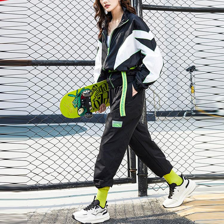 Anta Life Series Logo Patchwork Sports Jacket Unisex Outerwear Black 152148612-2