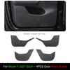 For Tesla Model 3/Y -2025 Door Anti-Kick Suede Mats Front Rear Door Panel Stickers Fur Leather Anti-friction Mat Full Fit