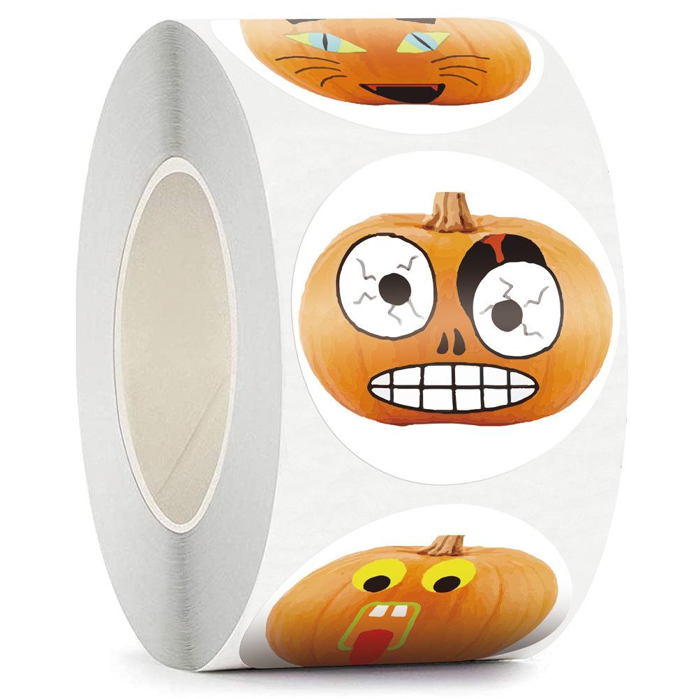 50-500pcs Halloween Stickers Round Self Adhesive Label Paper Candy Bags Stickers Package Seal Gift Packaging Sealing Crafts