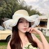 Straw Hat Women'S Summer Outdoor Leisure Sunshade Vacation Sun Hat Versatile Windproof Breathable Sunscreen Hat