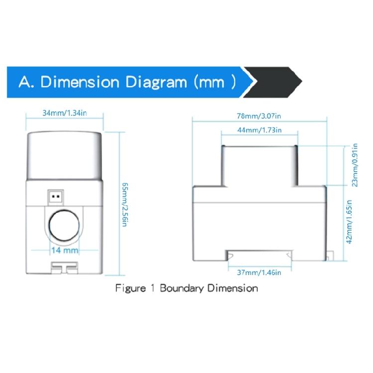 Single Phase Energy Meter Din Rail Electricity Usage Monitors AC50-300Volt 0-100A Voltmeter Ammeter Watt Kwh