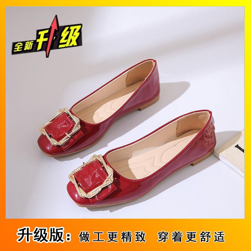 

Internet celebrity patent leather shallow mouth low heel single shoes 2025 women s professional work shoes new spring and summer square head metal sq 40